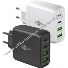 Goobay USB-C PD GaN 68W t�lt� 2x USB-C 2x USB-A gyors t�lt�ssel