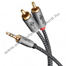 Goobay audio adapterk�bel 3,5mm jack 2x stereo cinch 5 m