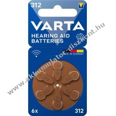 Varta PR41 (312) 1,45V 6db/csomag hall�k�sz�l�k gombelem Zinc-Air