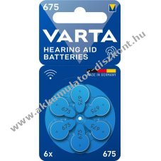 Varta PR44 (675) hall�k�sz�l�k elem 1,45V 6db/csomag cink-leveg�