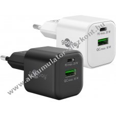 Goobay USB-C PD GaN gyorst�lt� 20W 1x USB-C 1x USB-A feh�r