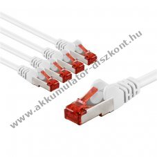 Goobay CAT 6 patchk�bel S/FTP 1m feh�r 5db/csomag