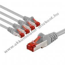 Goobay CAT 6 h�l�zati k�bel S/FTP 2m sz�rke 5db/csomag
