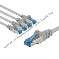 Goobay CAT 6A patchk�bel S/FTP 5m sz�rke 5db/csomag