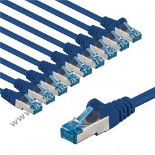 Goobay CAT 6A patchk�bel S/FTP 2m k�k 10db/csomag