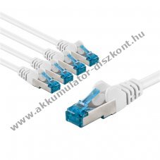 Goobay CAT 6A patchk�bel S/FTP 2m 5db/csomag feh�r