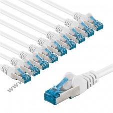 Goobay CAT 6A patchk�bel S/FTP 2m feh�r 10db/csomag