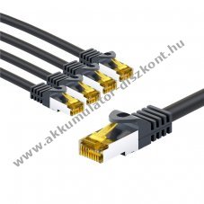 Goobay RJ45 Patchk�bel CAT 6A S/FTP 3m fekete 5db/csomag