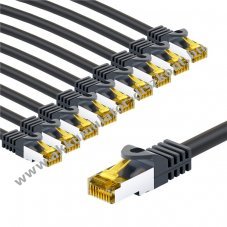 Goobay RJ45 patchk�bel CAT 6A S/FTP 5m fekete 10db/csomag LSZH