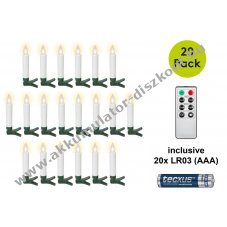 Goobay vezet�k n�lk�li LED kar�csonyi gyerty�k 20db AAA elemmel t�vir�ny�t�val