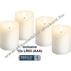 Goobay 4db feh�r LED val�di viasz gyertya AAA elemmel id�z�t�vel 3D l�nggal
