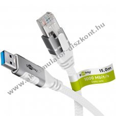Goobay Ethernet k�bel USB-A 3.0 - RJ45 15m CAT6 laptop tablet okostelefon