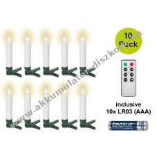 Goobay vezet�k n�lk�li LED kar�csonyfa gyertya 10db AAA elemmel melegfeh�r