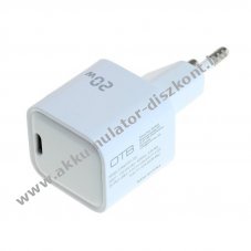 OTB GaN USB-C t�lt� 20W USB Power Delivery (USB-PD) feh�r
