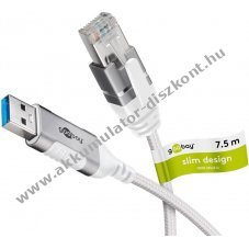 Goobay Ethernet k�bel USB-A 3.0 - RJ45 Slim 7,5m CAT6