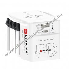 Skross MUV USB AC 45 PD 45 W utaz�adapter 1x USB-C 1x USB-A nem f�ldelt 2 p�lus� k�sz�l�kekhez