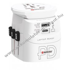 Skross PRO Light USB AC45PD utaz�adapter 45 W 1x USB-C 1x USB-A nemzetk�zi csatlakoz�kkal