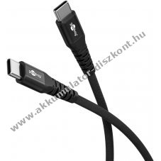 Goobay USB-C textilk�bel f�m csatlakoz�kkal 1m 60 W 3 A fekete