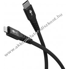 Goobay Lightning USB-C t�lt� �s adatk�bel 0,5m 60 W MFi tan�s�tott