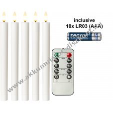 Goobay 5db feh�r LED val�di viasz gyerty�k t�vir�ny�t�val �s 10db AAA elemmel