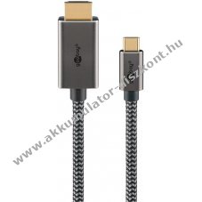 Goobay USB-C HDMI k�bel 1m 4K 60 Hz 18 Gbit/s USB 3.1 textilmantel