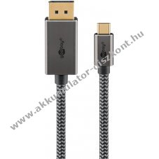 Goobay USB-C DisplayPort k�bel 2m 4K 60 Hz USB 3.1 textilmantel