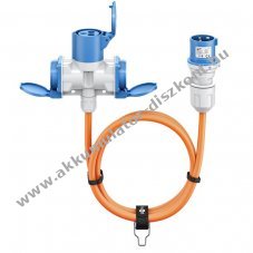 Goobay CEE adapterk�bel 1,5m 16 A 230 V 1x CEE aljzat 2x v�d��rintkez�s aljzat