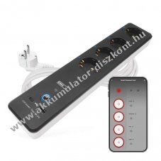 GoSmart hosszabbt 2m / 4 aljzat / kapcsols / USB / fehr-fekete / PVC / 1,5 mm2