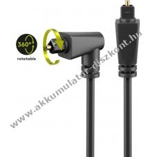 Goobay Toslink optikai k�bel 90�-os forgathat� Toslink csatlakoz�val