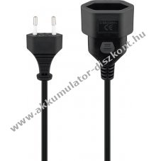 Goobay 3m hossz� Eurostecker hosszabb�t� k�bel fekete 2x0,75 mm2