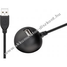 Goobay USB-A hosszabb�t� 1,5m �llv�nnyal fekete USB 2.0 480 Mbit/s 0,5 A