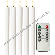 Goobay 5db feh�r LED val�s viaszos gyerty�k t�vir�ny�t�val �s id�z�t�vel