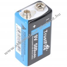 Trustfire 9V-Block 6LR61 6F22 7,4V 550mAh USB t�lt�s Li-Polymer