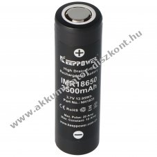 Keeppower IMR18650 3500mAh, 3.7V Li-Ion Akkumultor, vdelmi elektronika nlkli (kizrlag szakembereknek)