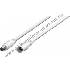 DC-hosszabbt kbel - tmr 5.5mm x 2.1mm, fehr, 5m