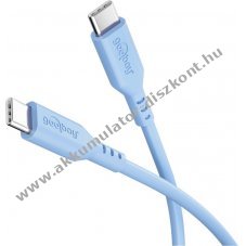 Goobay USB-C 1,5m szilikonk�bel 60 W 3 A k�k