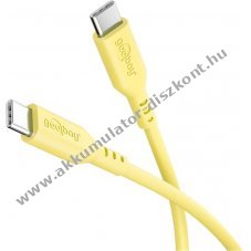 Goobay USB-C 1,5m szilikonk�bel 60 W 3 A t�lt�shez �s adat�tvitelhez