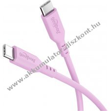 Goobay USB-C 1,5m szilikonk�bel 60 W 3 A r�zsasz�n