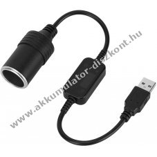 USB - szivargyjt adapter, 12V, 30cm