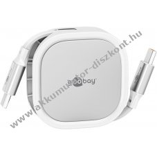 �sszecsukhat� USB-C k�bel, 1m, 15W, feh�r