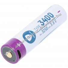 Ansmann 18650 Akkumul�tor 3,6V 3400mAh USB-C t�lt�csatlakoz�s v�delemmel Li-Ion