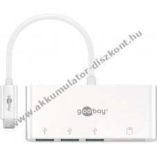 Goobay USB-C Multiport-adapter 3x USB-A USB 3.0 SD k�rtyaolvas�val