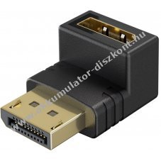 Goobay DisplayPort 90 fokos felfel� adapter 8K 144 Hz DSC csatlakoz�