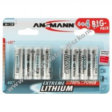 ANSMANN l�tium elem AA (Mignon) 8db/csomag