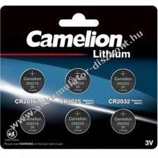 Camelion 6db/csomag (2xCR2032,2xCR2025,2xCR2016) ak�r 10 �v eltarthat�s�g l�tium elem