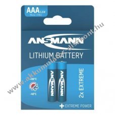 Ansmann l�tium elem AAA (mikro elem) 1,5V 2db/csomag