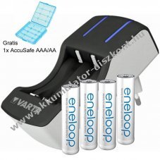 Panasonic eneloop AAA mikroelem �s Varta 2-4db/csomag t�lt� AccuSafe csomagban