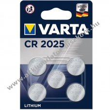 Varta CR2025 l�tium elem 3V 170mAh 5db/csomag