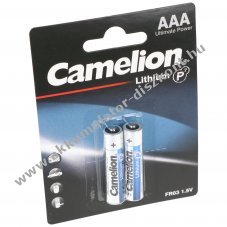 Camelion AAA (mikro) FR03 elem 1,5V 2db/csomag l�tium