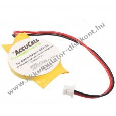 Helyettes�t� elem CMOS CR2032 csatlakoz�val Molex-51021-2P-100 3x2,6mm k�belhossz 90mm l�tium elem